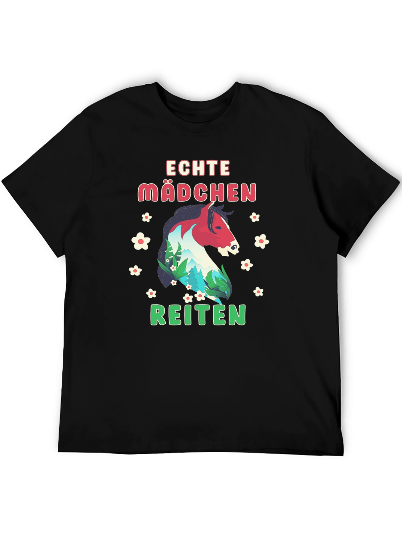 Echte Mädchen Reiten Horse Graphic Tee