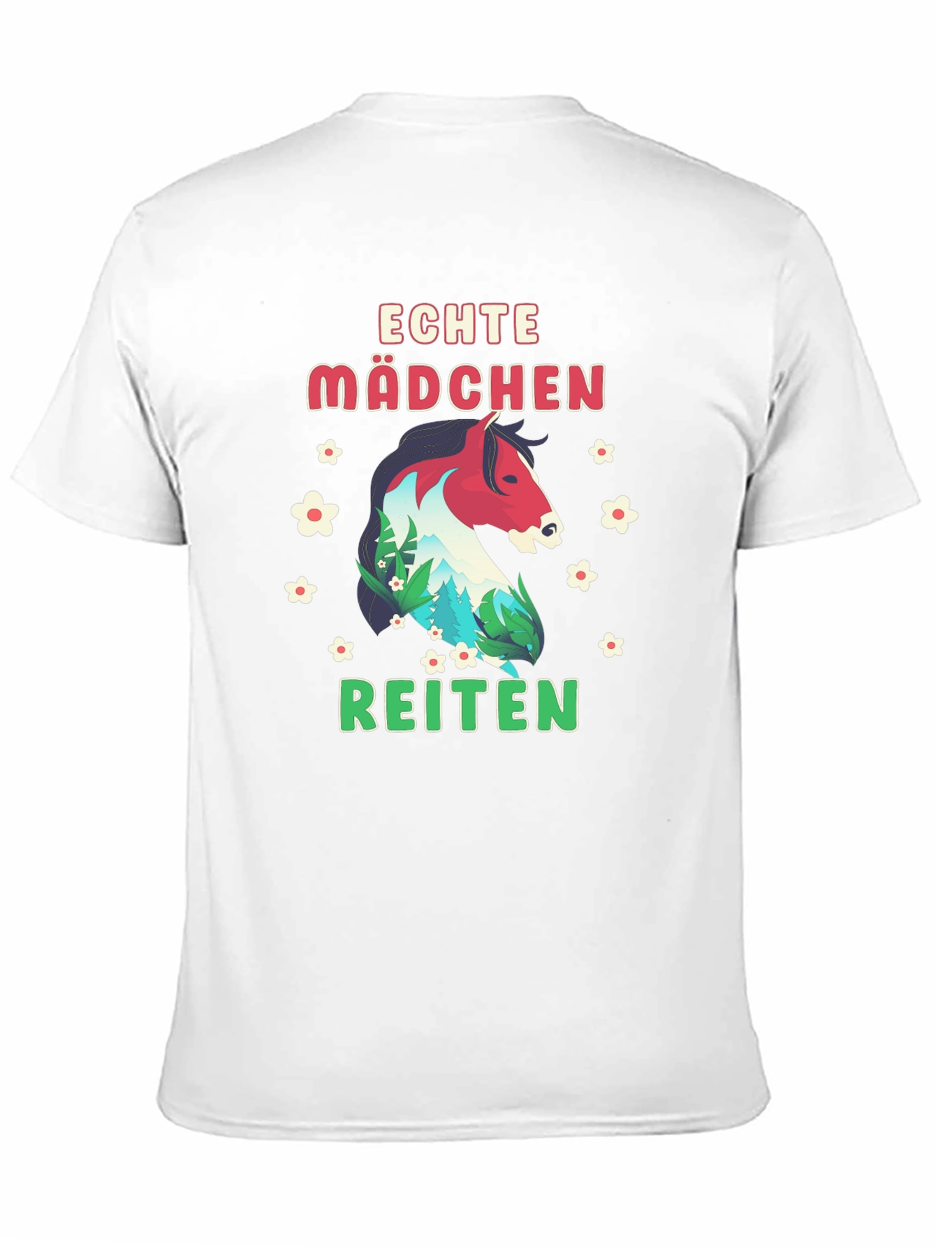 Echte Mädchen Reiten Horse Graphic Tee