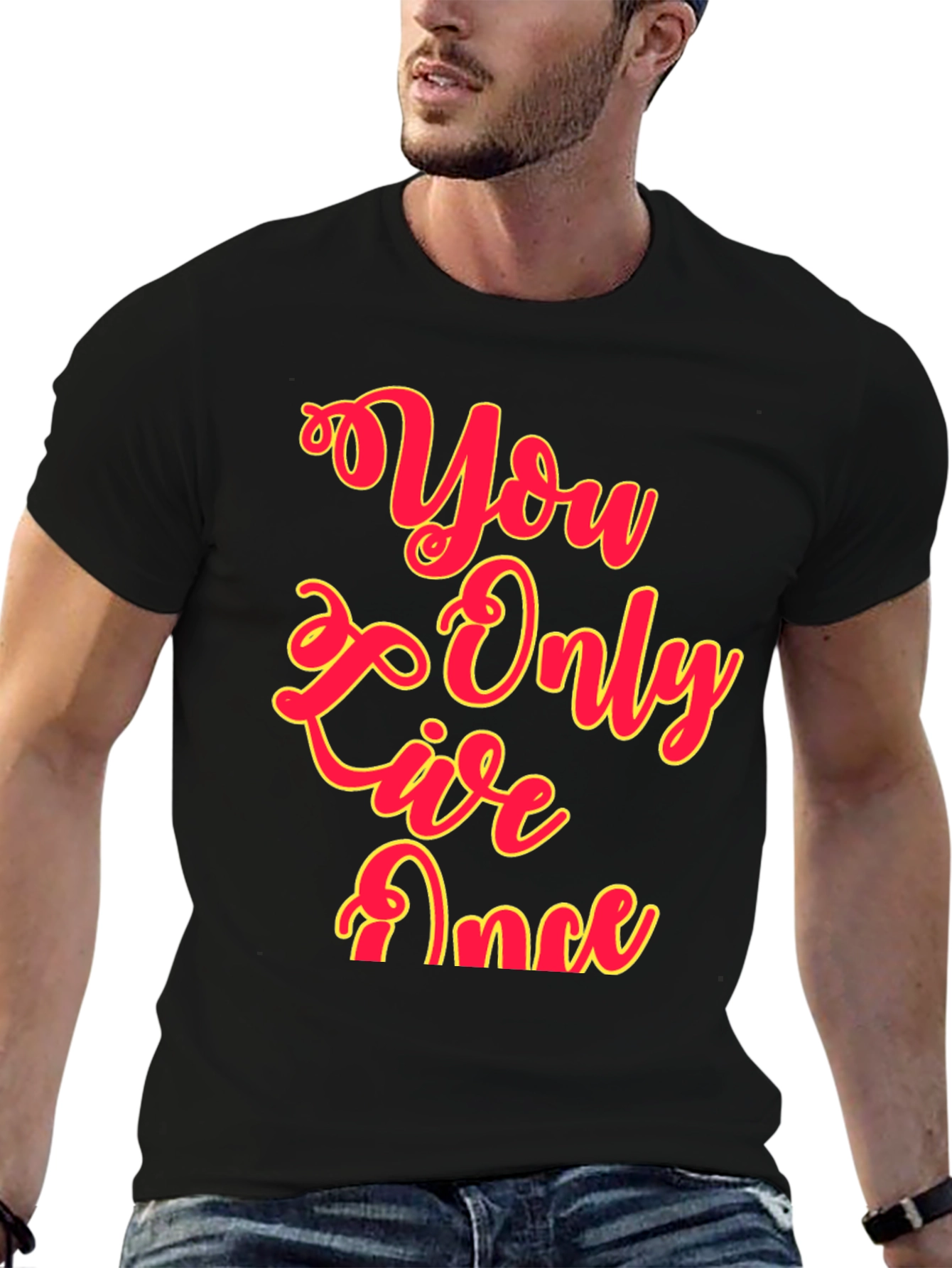 You Only Live Once Graphic Tee - Black