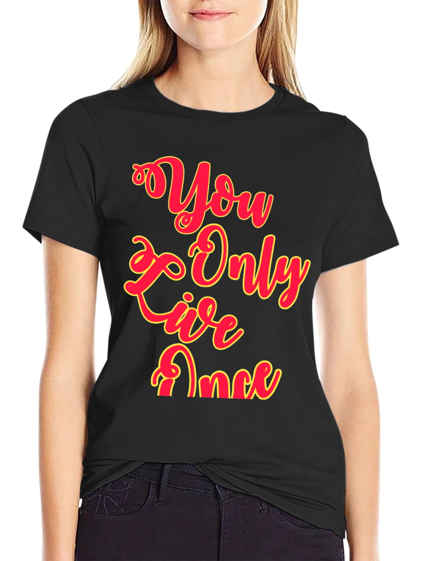 You Only Live Once Graphic Tee - Black