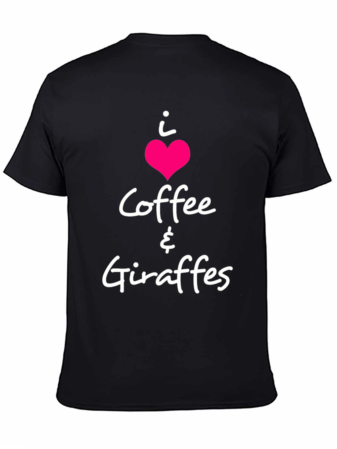 I Heart Coffee & Giraffes Black T-Shirt