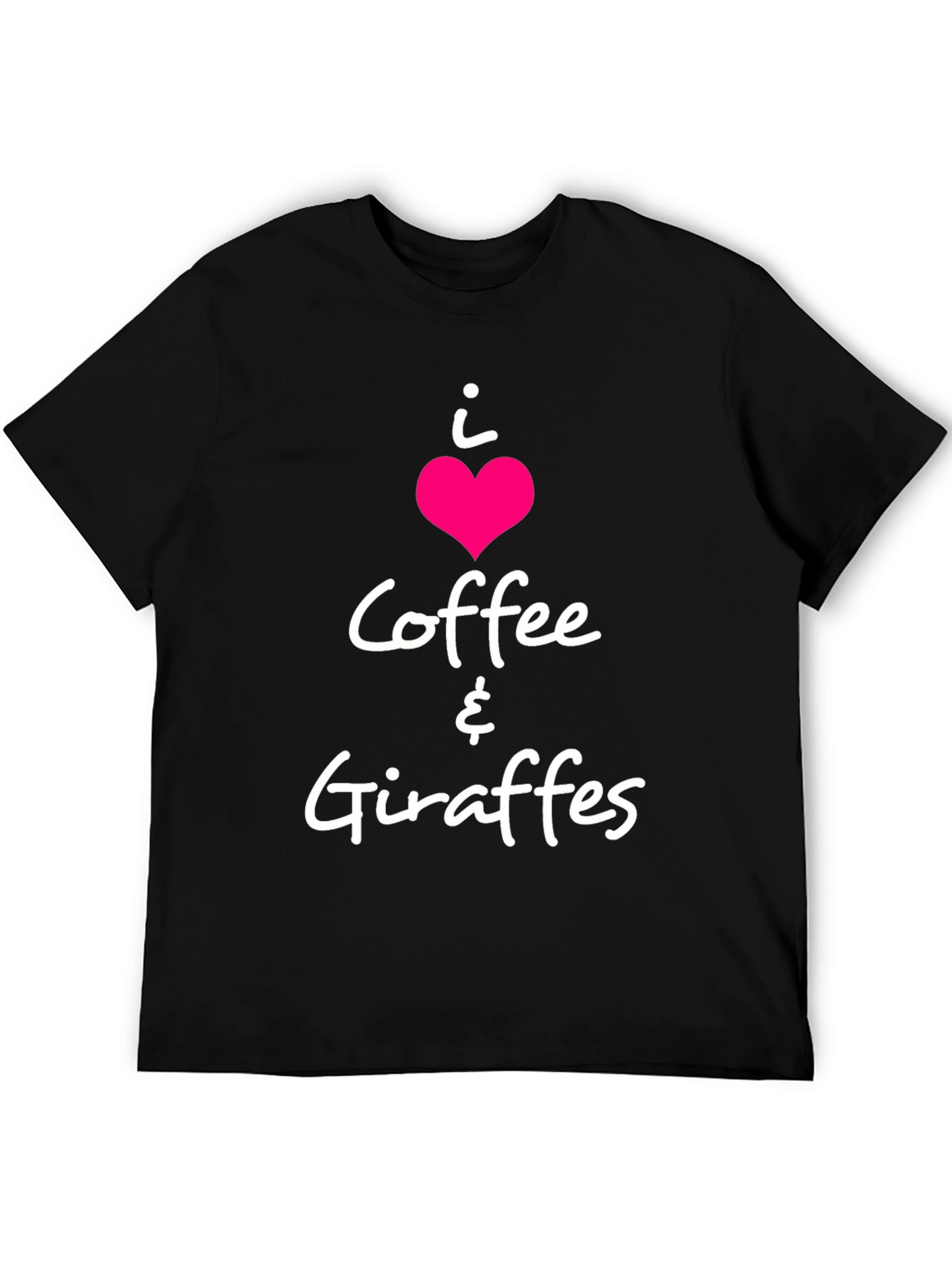 I Heart Coffee & Giraffes Black T-Shirt