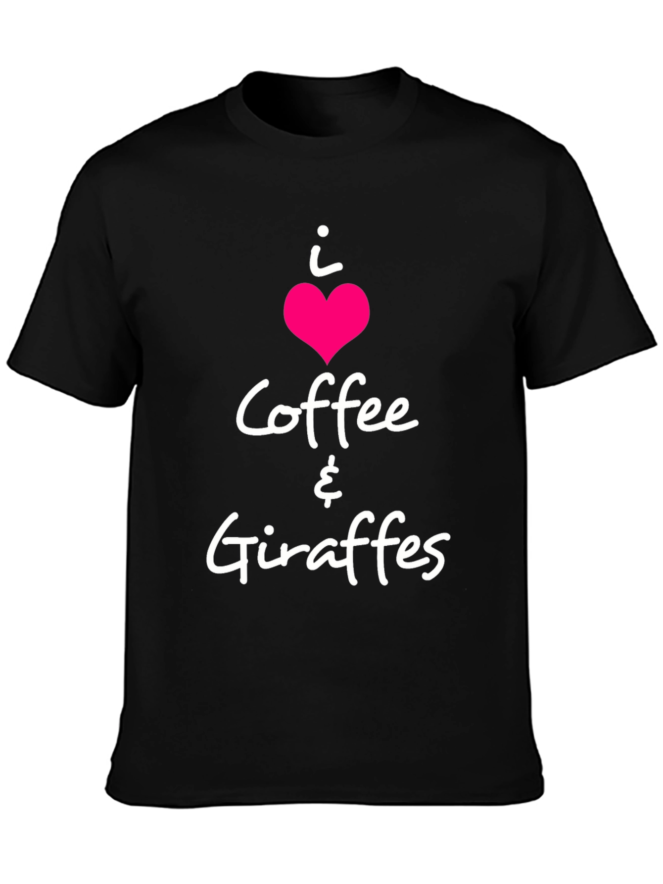 I Heart Coffee & Giraffes Black T-Shirt