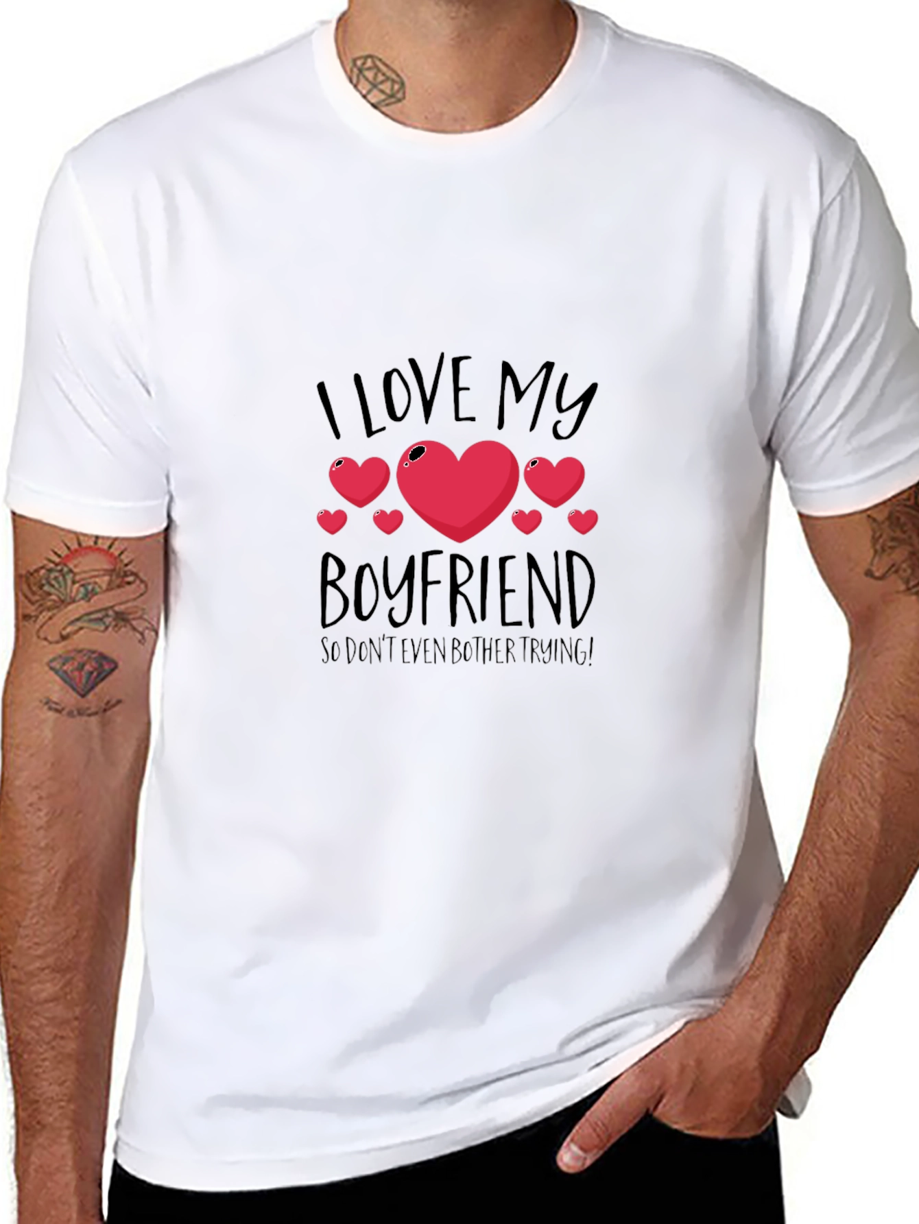 I Love My Boyfriend Graphic Tee - Black