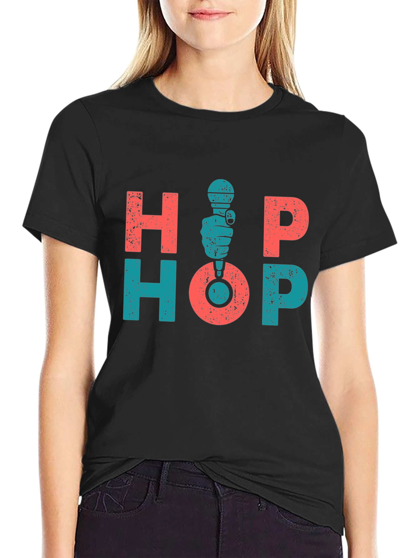 Hip Hop Graphic T-Shirt - Black