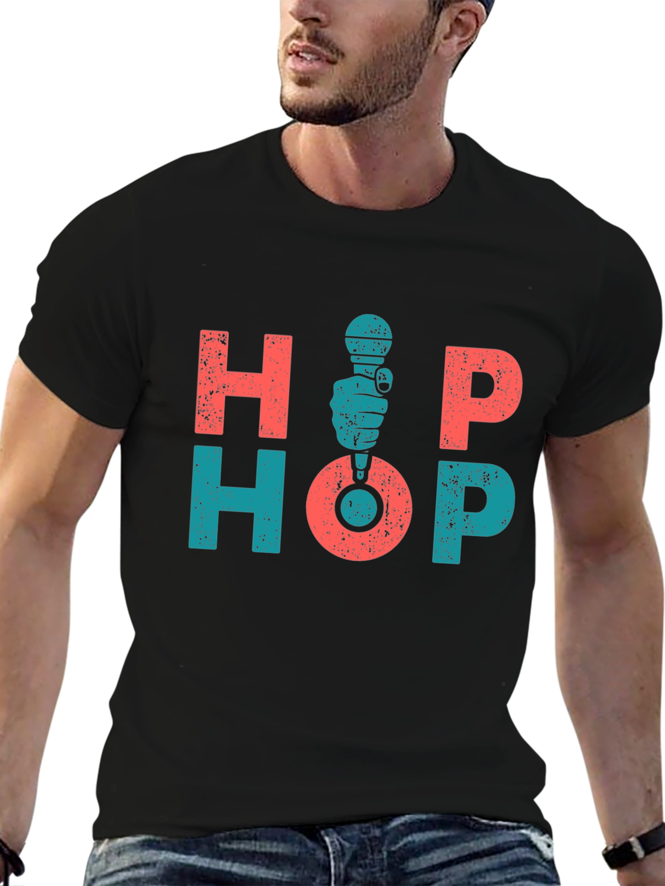 Hip Hop Graphic T-Shirt - Black