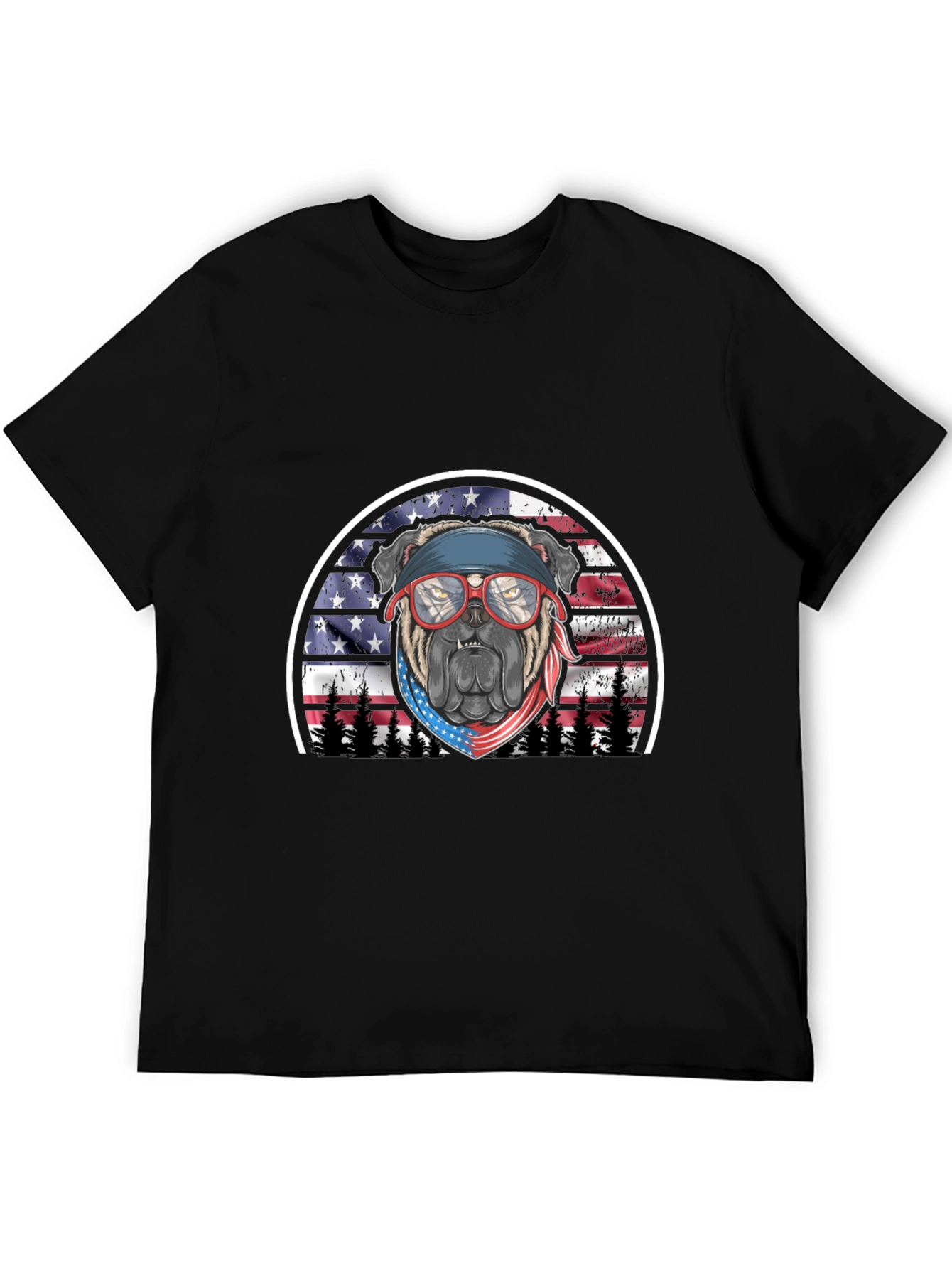 Patriotic Bulldog Graphic Tee - American Pride