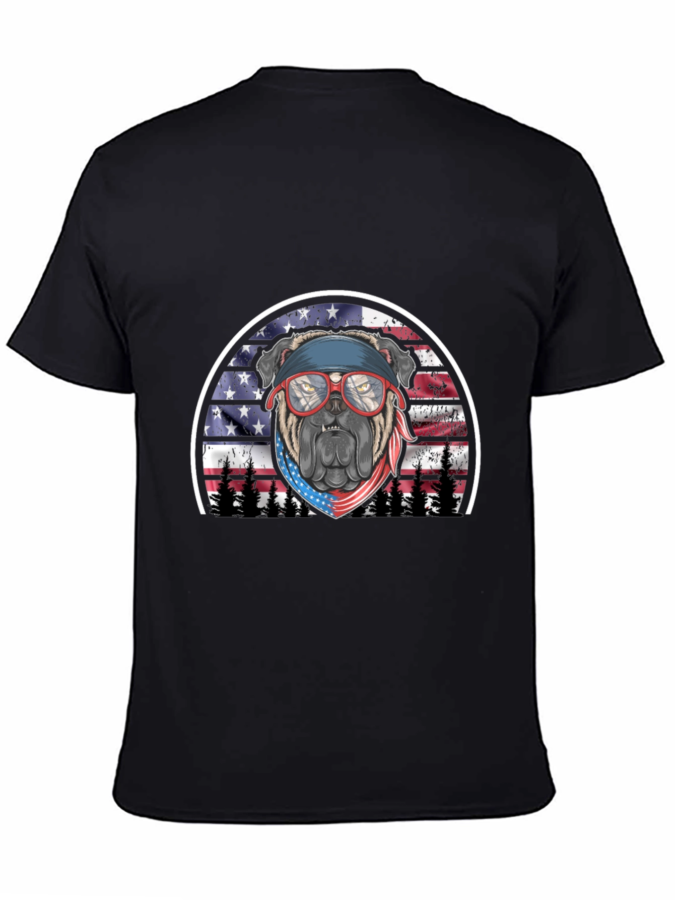 Patriotic Bulldog Graphic Tee - American Pride