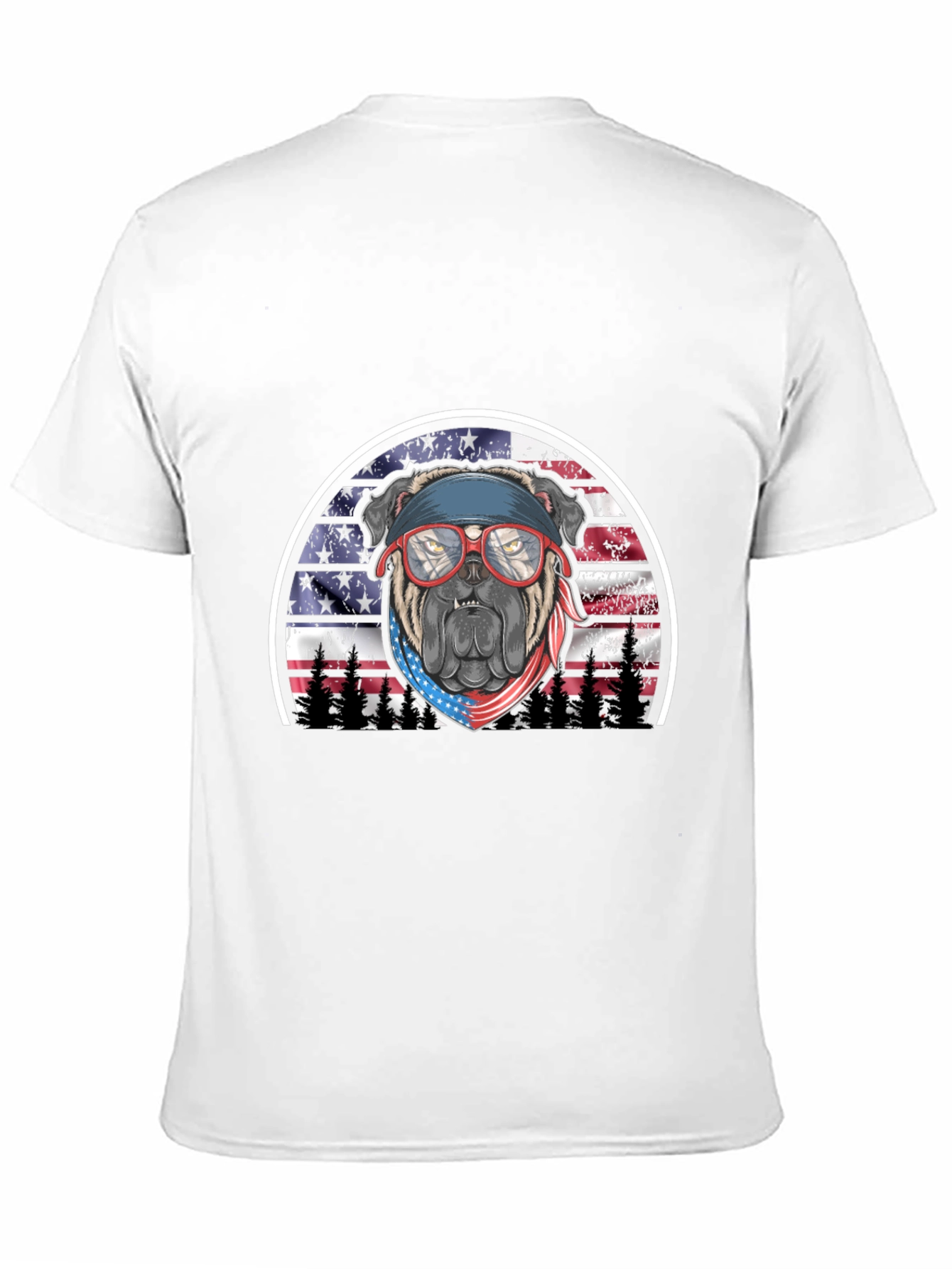 Patriotic Bulldog Graphic Tee - American Pride