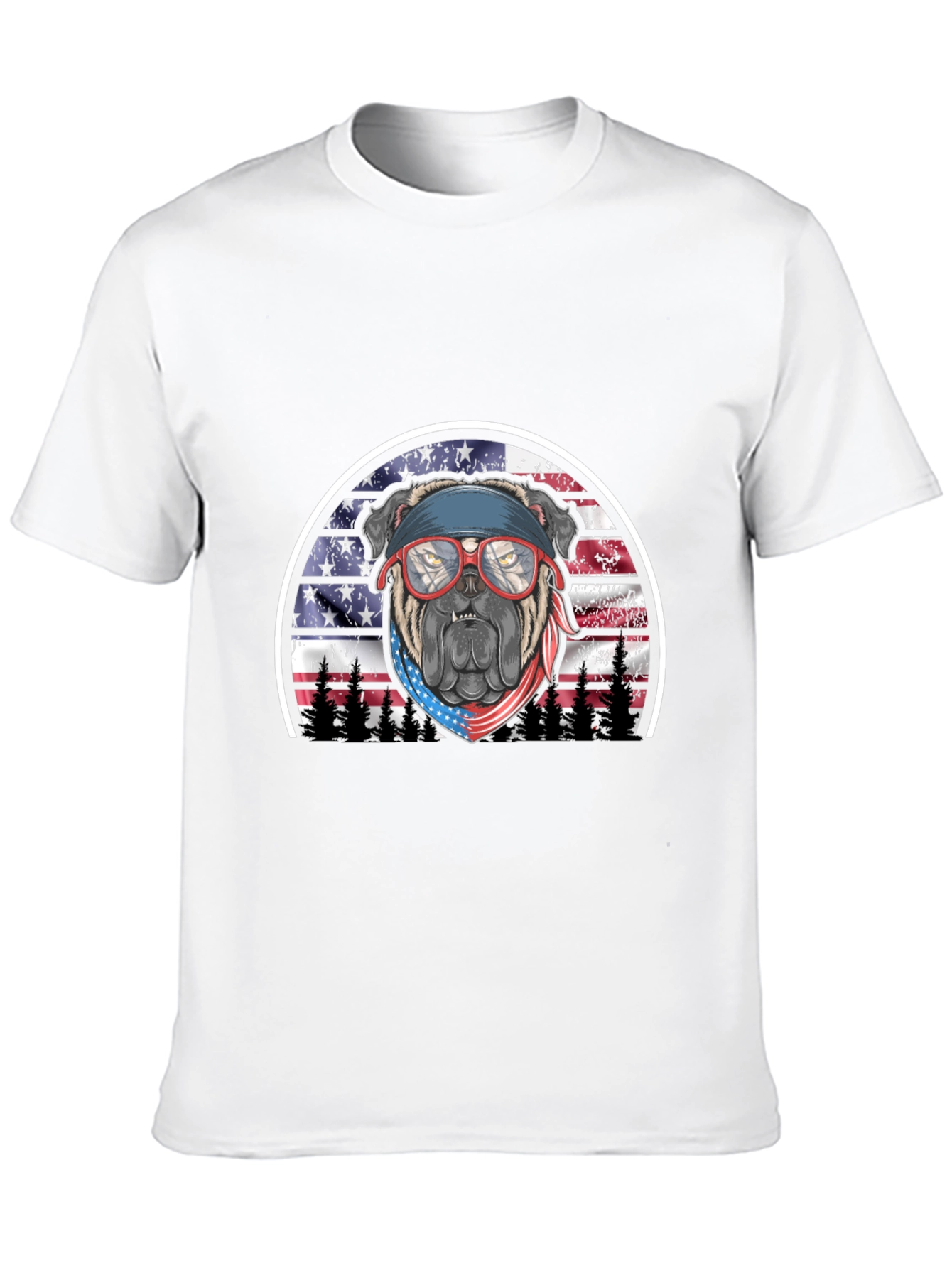 Patriotic Bulldog Graphic Tee - American Pride