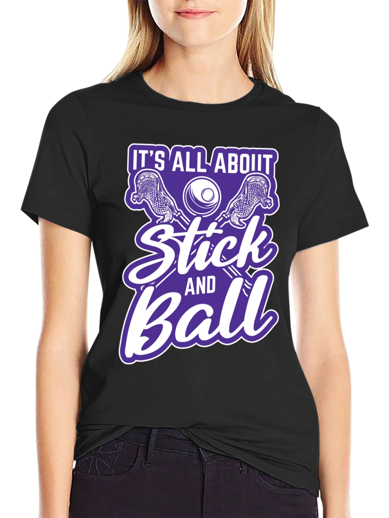 Lacrosse Stick and Ball Graphic T-Shirt