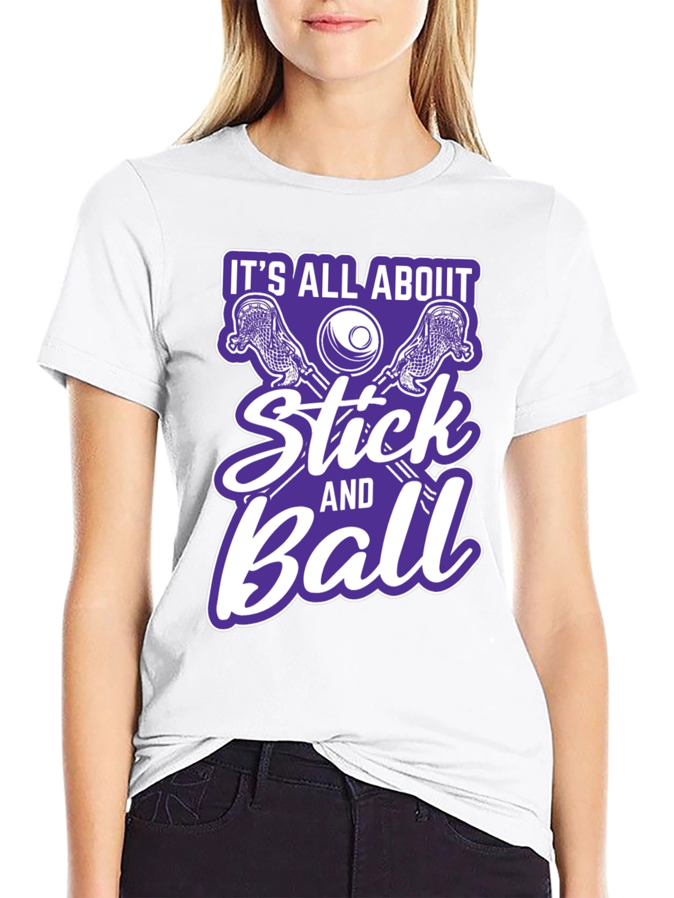 Lacrosse Stick and Ball Graphic T-Shirt
