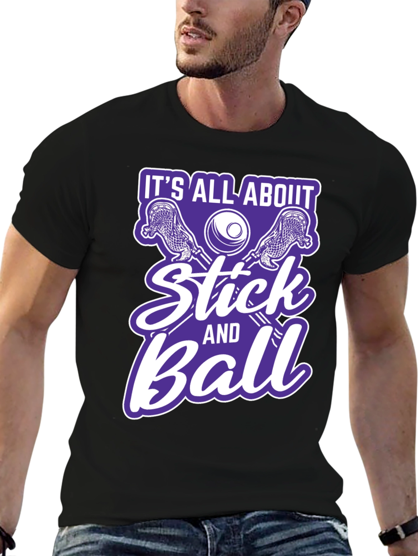 Lacrosse Stick and Ball Graphic T-Shirt