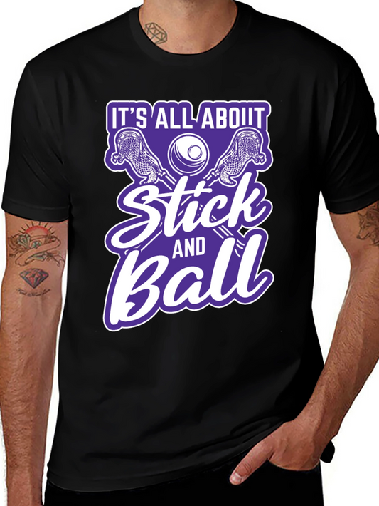 Lacrosse Stick and Ball Graphic T-Shirt