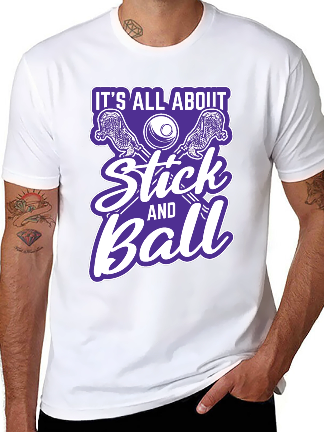 Lacrosse Stick and Ball Graphic T-Shirt
