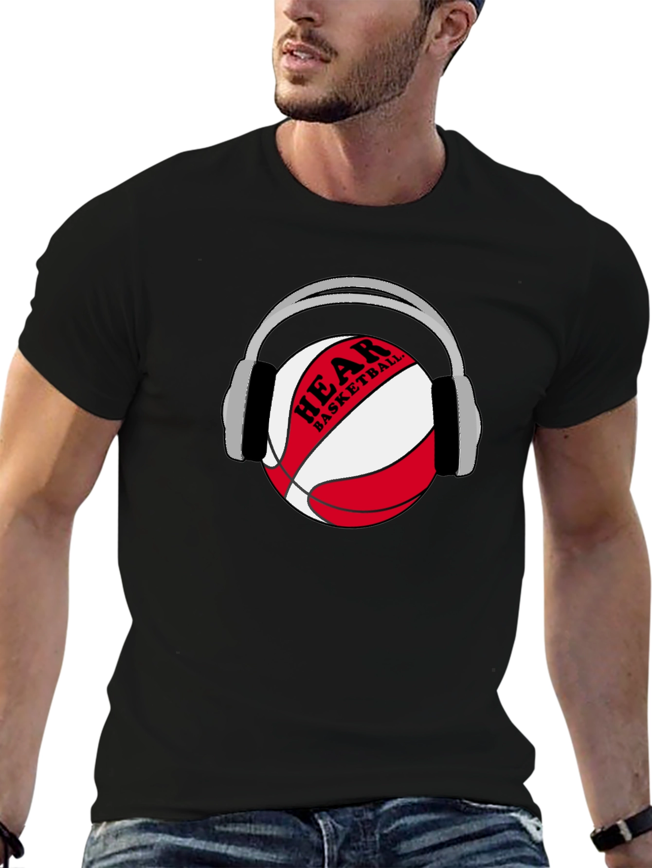 Hear Basketball Graphic T-Shirt - Black