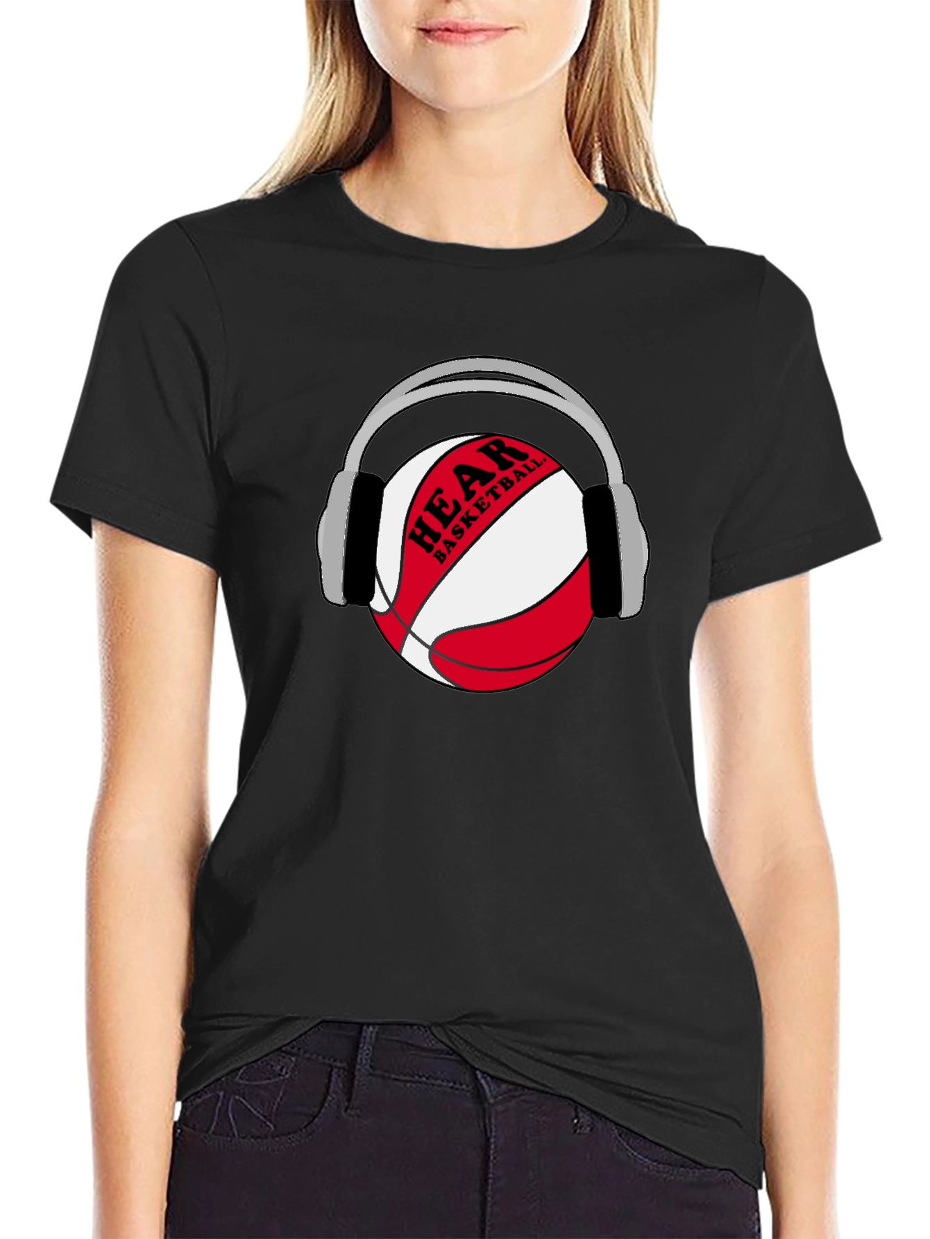 Hear Basketball Graphic T-Shirt - Black