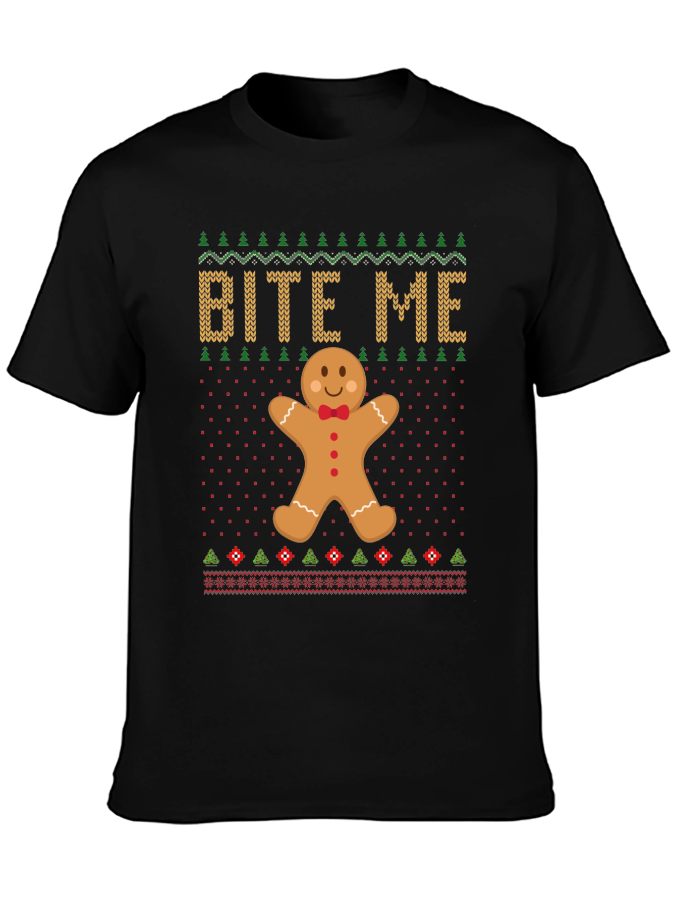 Bite Me Gingerbread Man Christmas T-Shirt