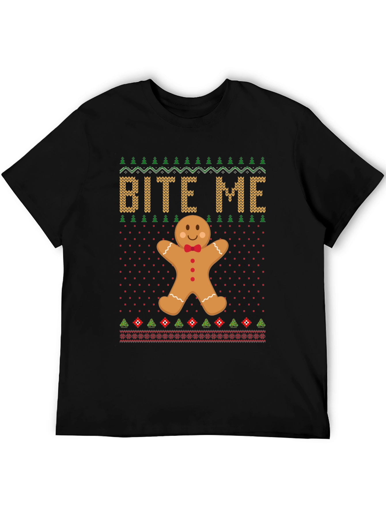 Bite Me Gingerbread Man Christmas T-Shirt