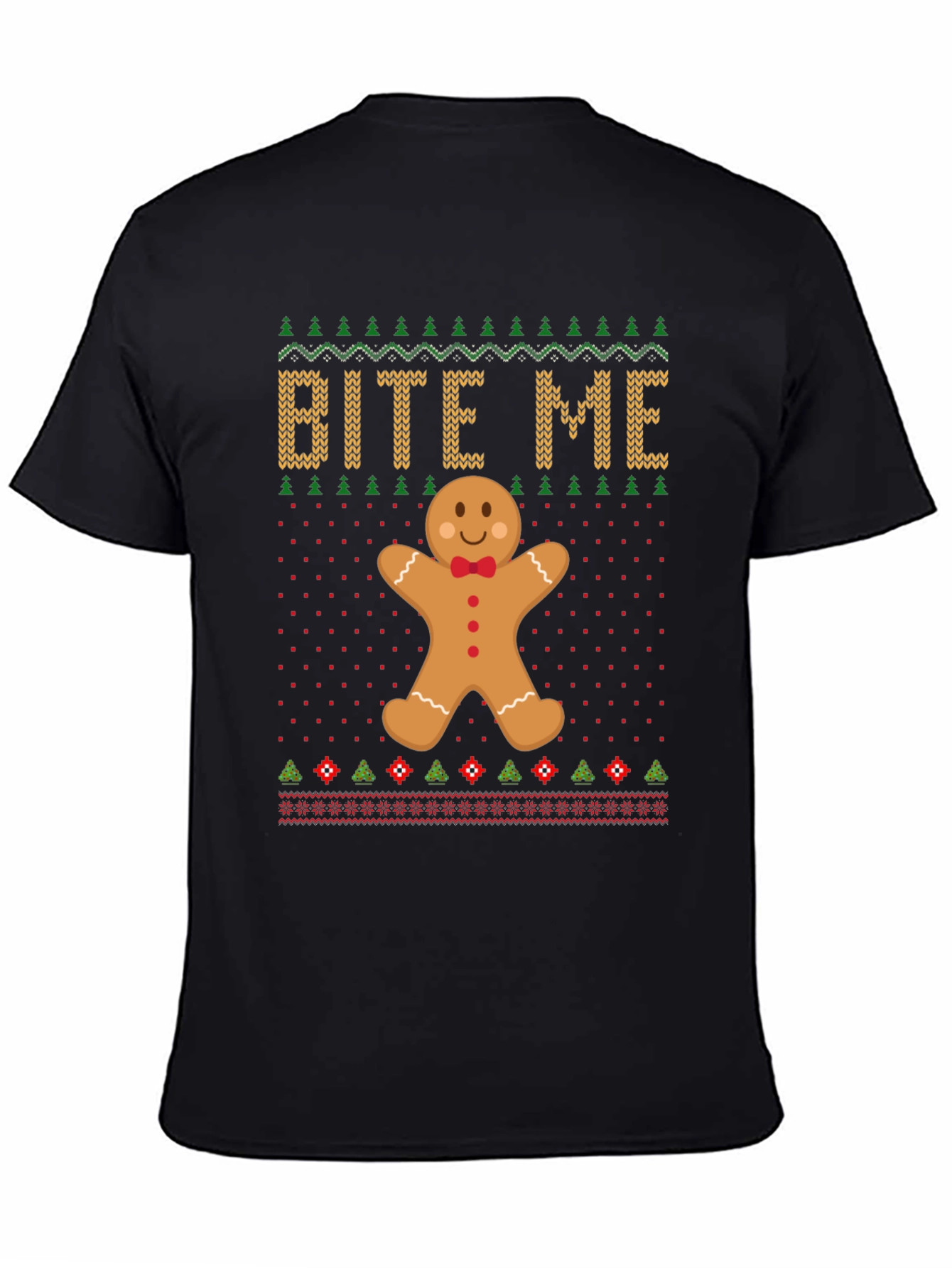 Bite Me Gingerbread Man Christmas T-Shirt