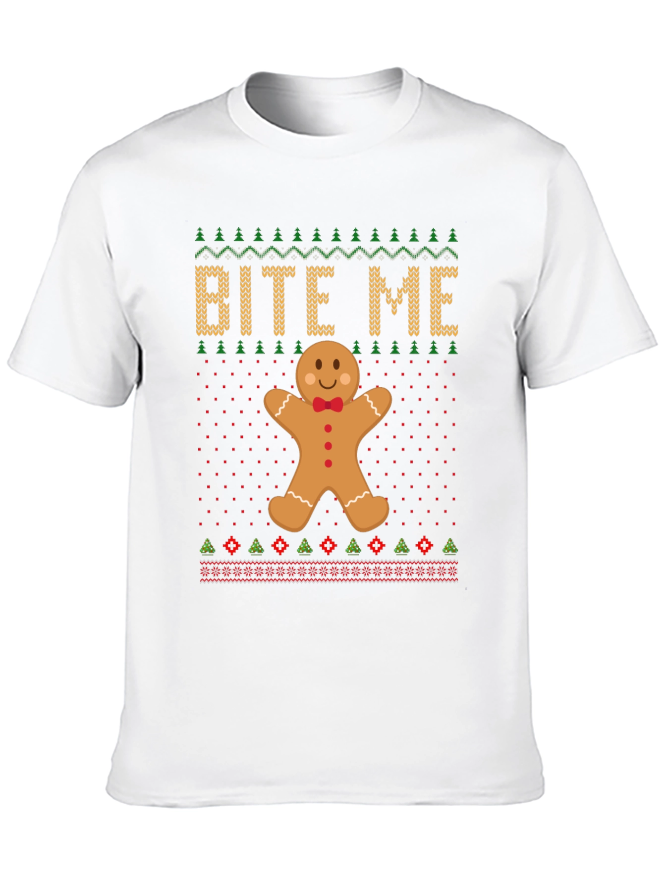 Bite Me Gingerbread Man Christmas T-Shirt