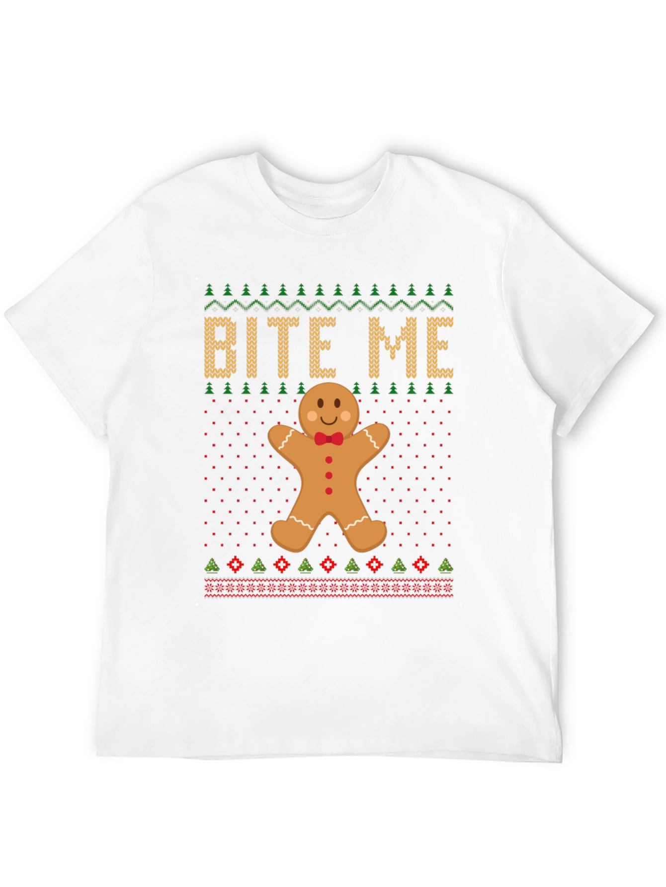 Bite Me Gingerbread Man Christmas T-Shirt