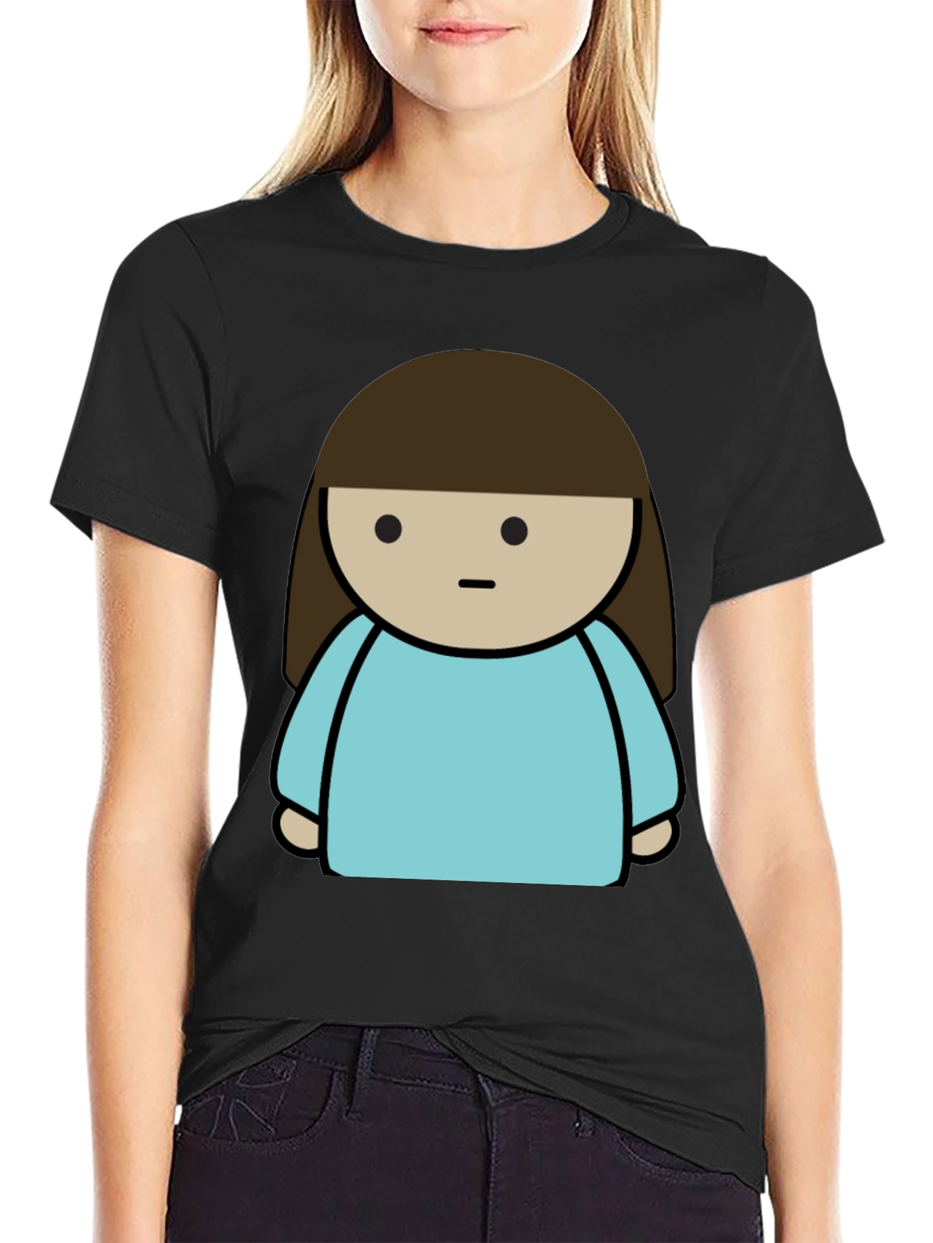 Cartoon Character Black T-Shirt