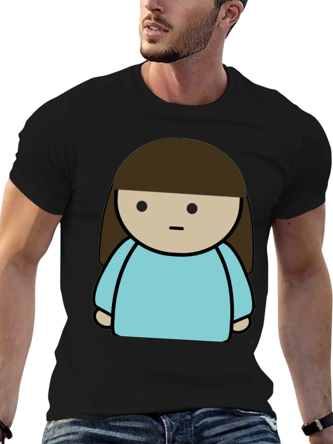 Cartoon Character Black T-Shirt