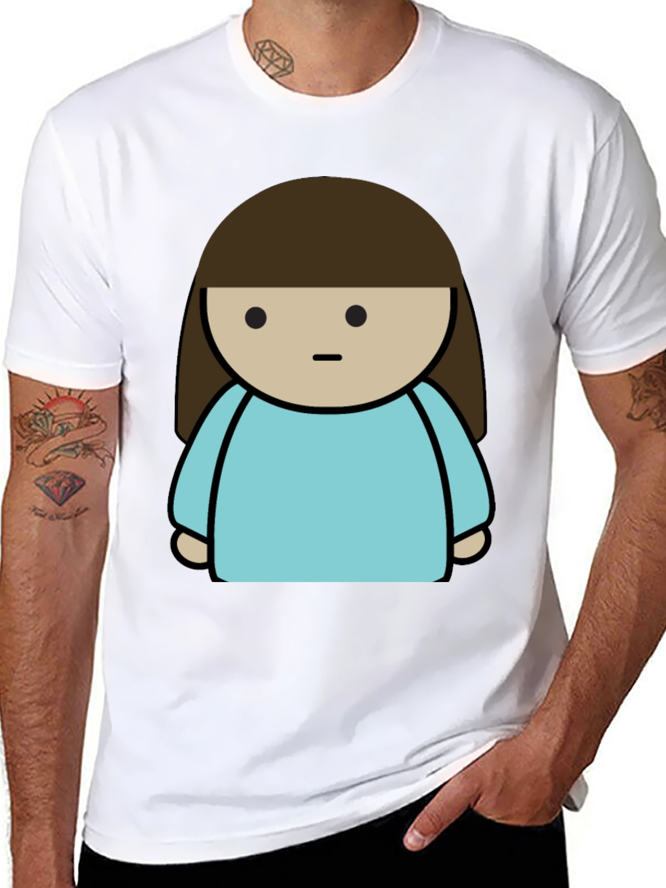 Cartoon Character Black T-Shirt