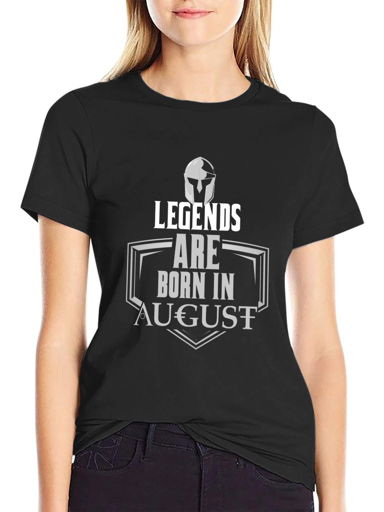 Legends Are Born In August Black T-Shirt