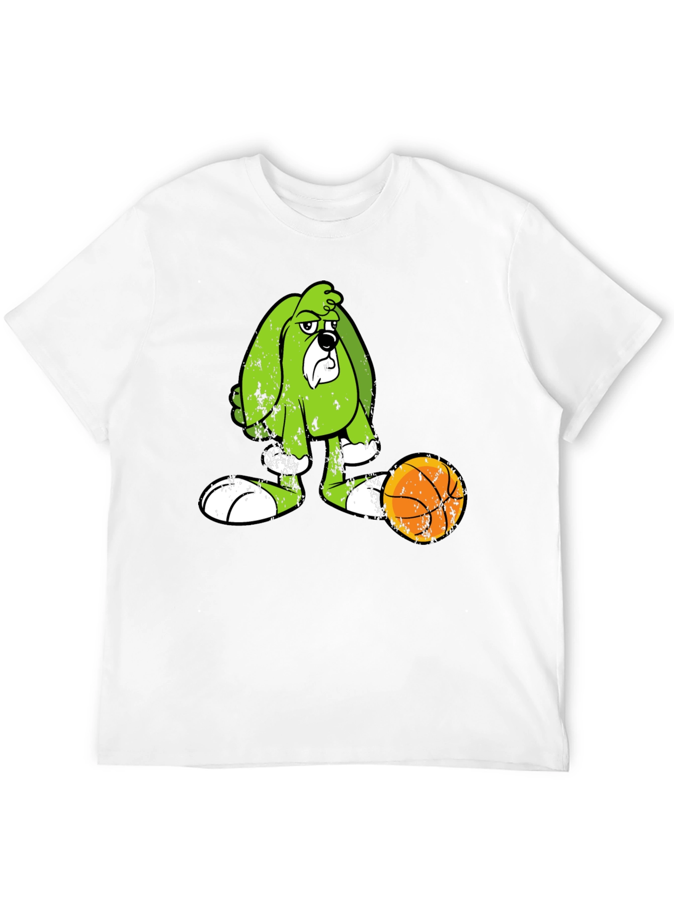 Cartoon Dog Graphic Print Black T-Shirt
