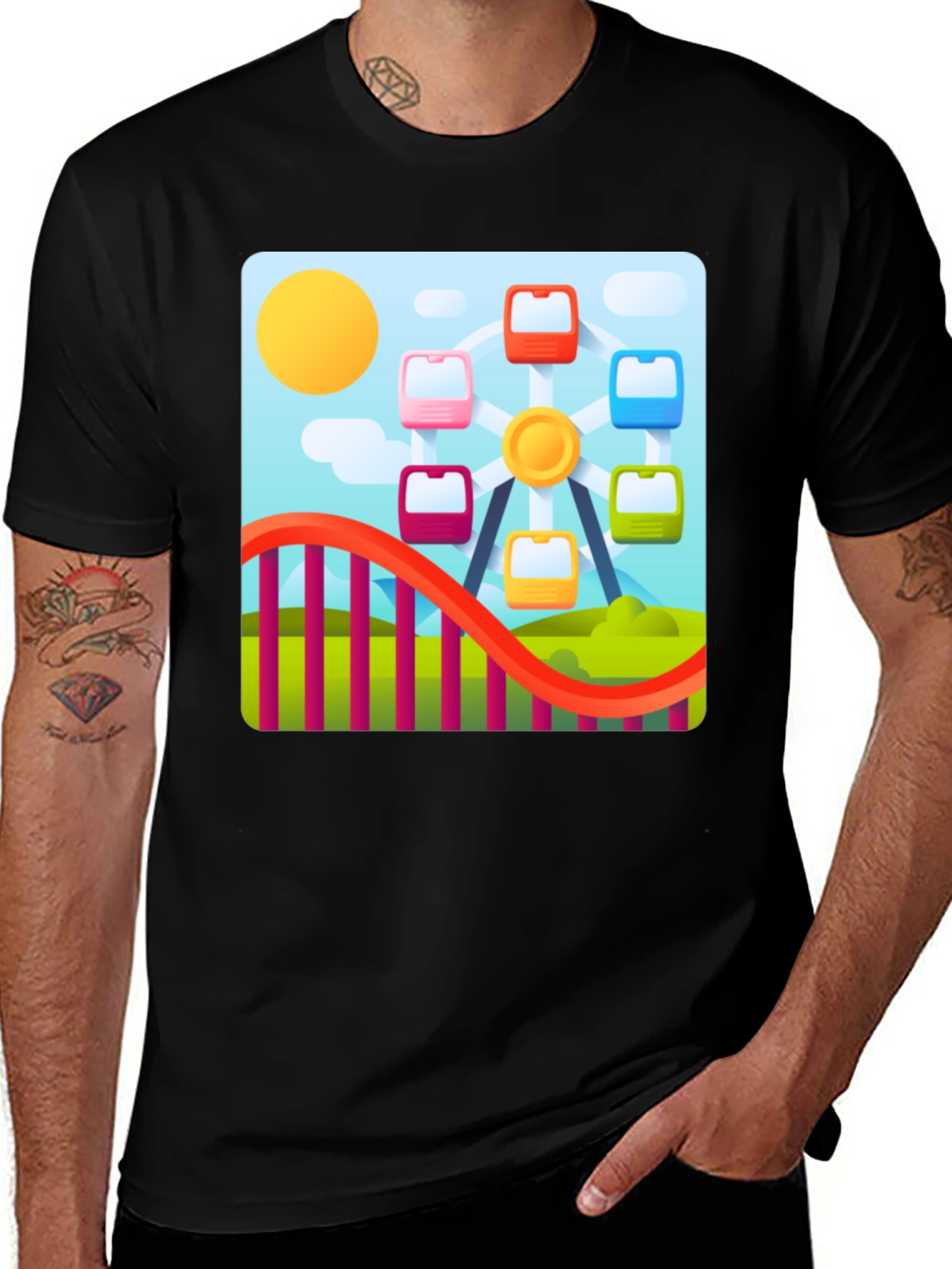 Ferris Wheel Graphic Tee - Fun Fair T-Shirt