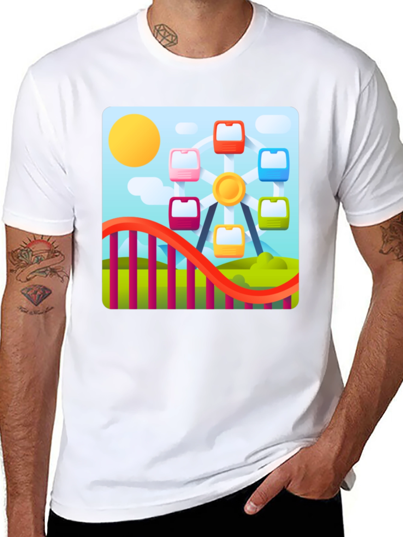 Ferris Wheel Graphic Tee - Fun Fair T-Shirt