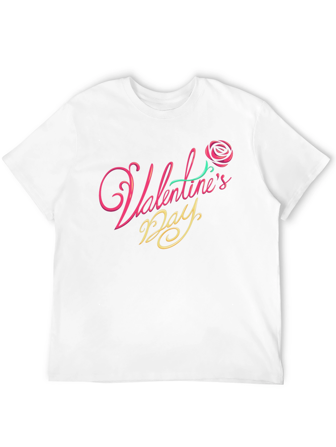 Valentines Day Rose Graphic T-Shirt - Black
