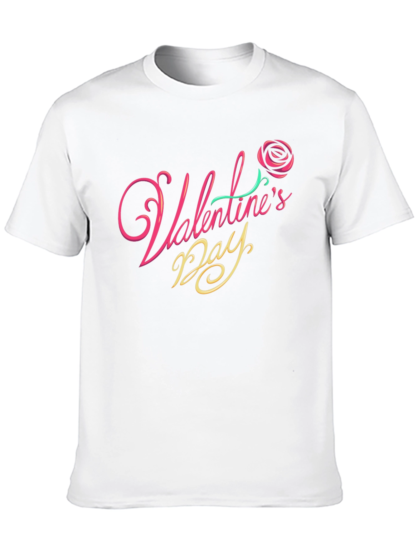 Valentines Day Rose Graphic T-Shirt - Black