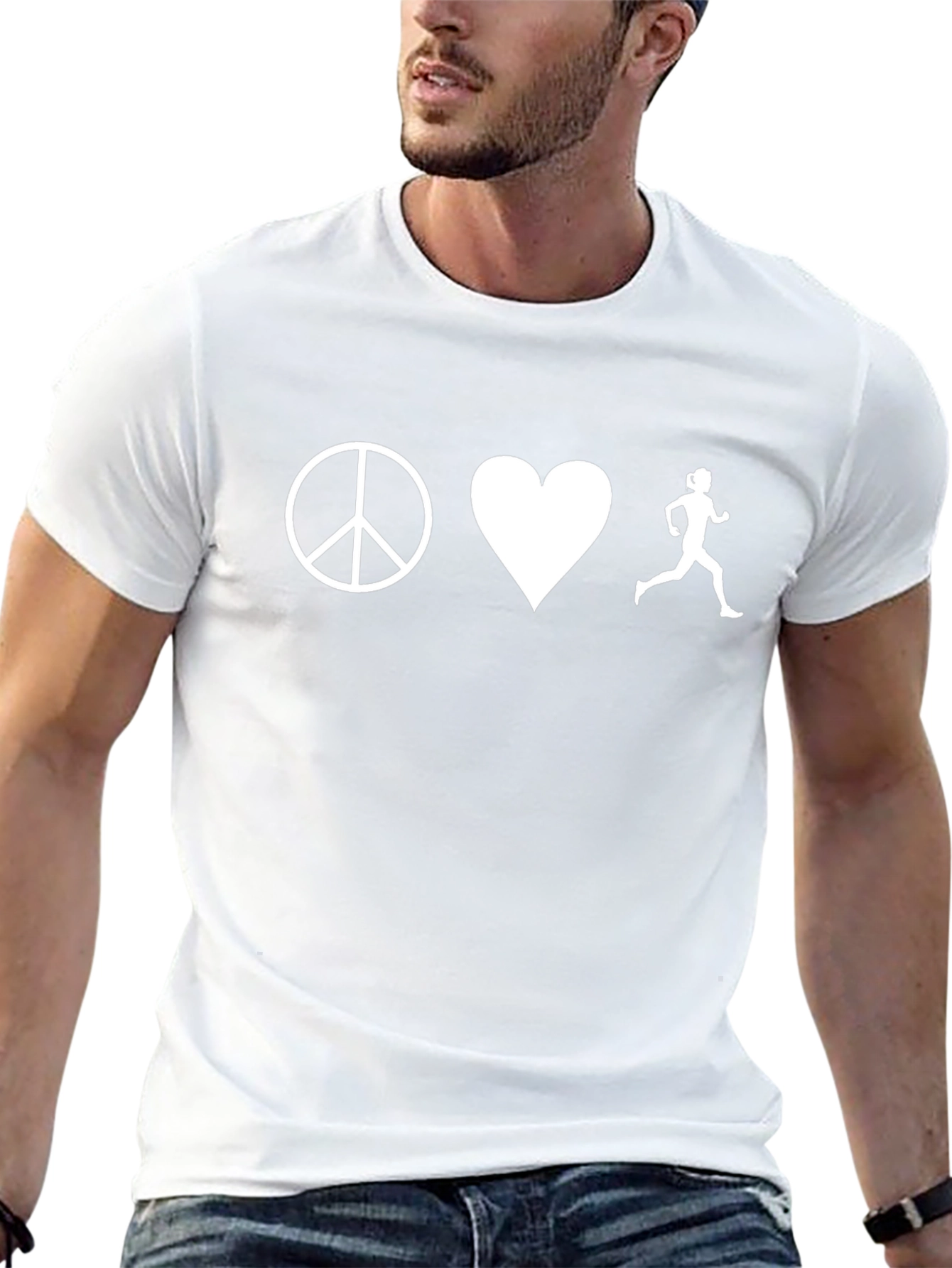 Peace Love Run T-Shirt - Black Unisex Tee