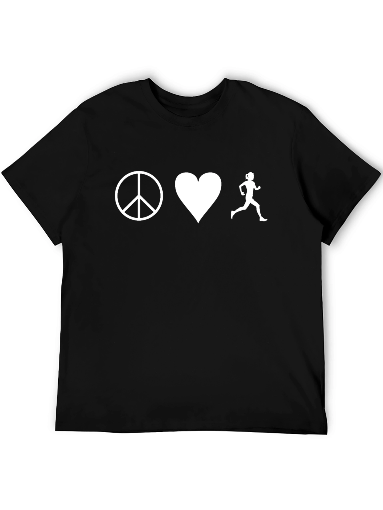 Peace Love Run T-Shirt - Black Unisex Tee