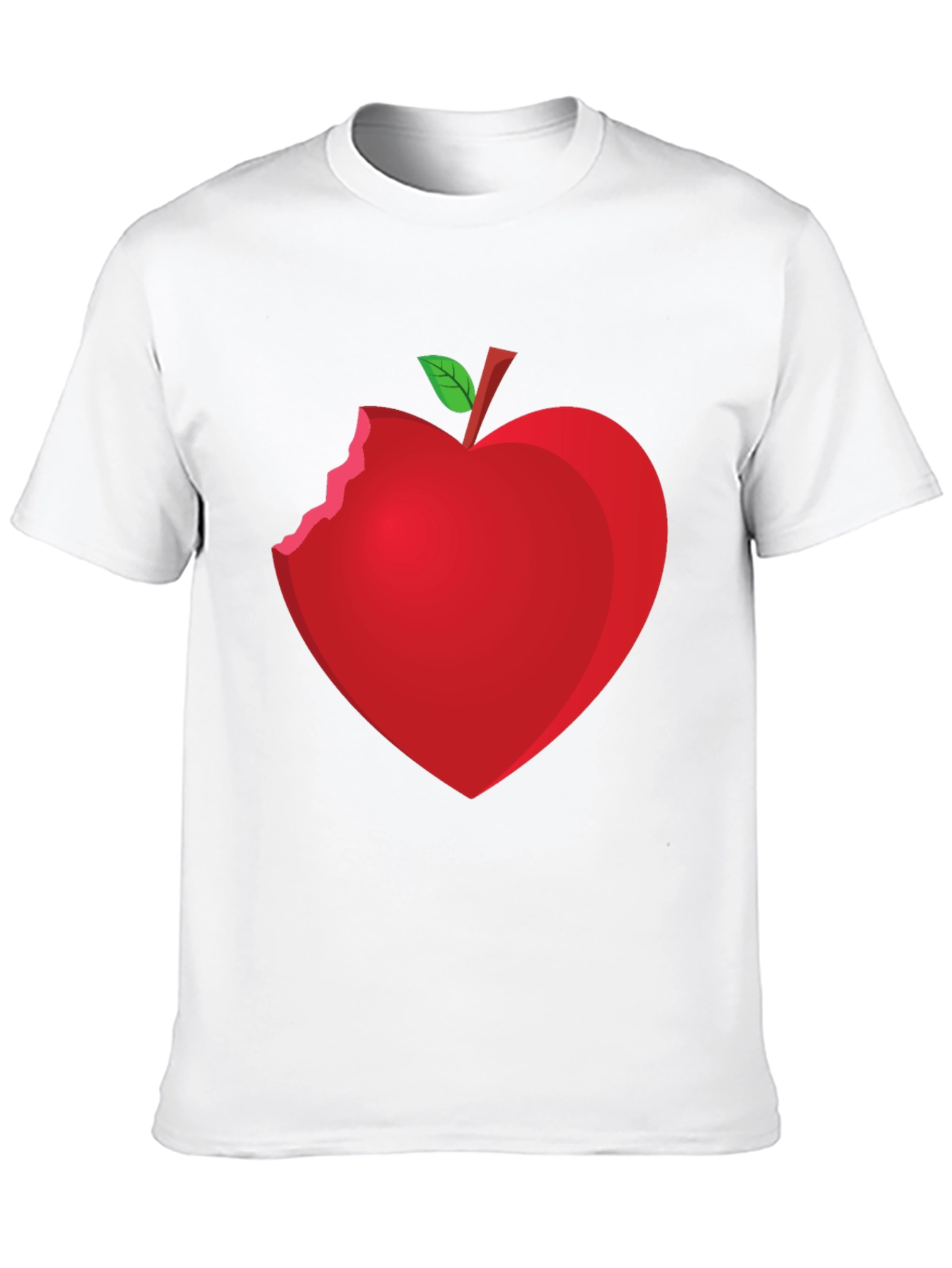 Bitten Apple Heart Graphic Tee - Unisex Black T-Shirt
