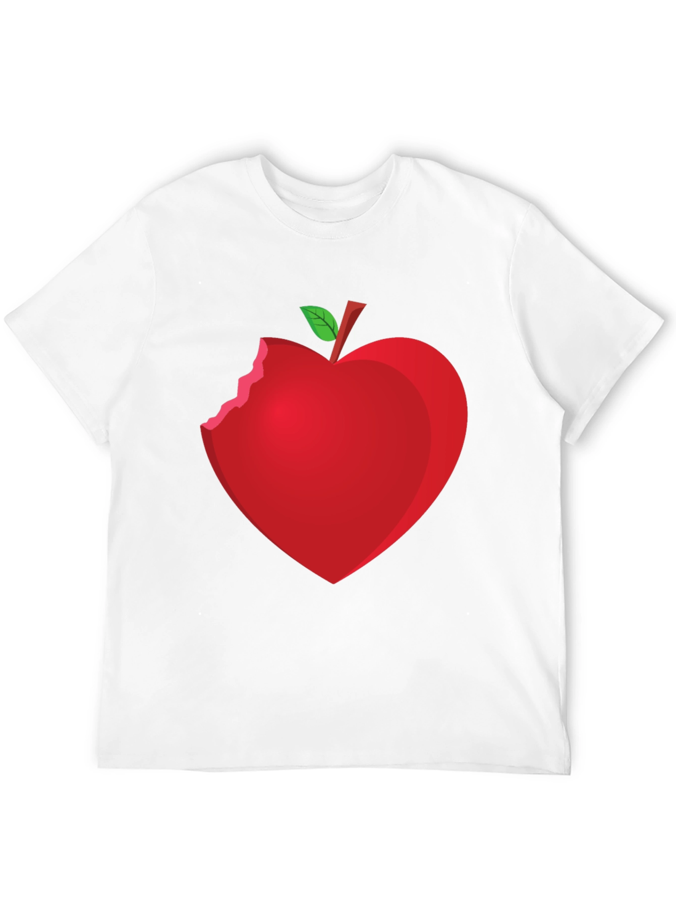 Bitten Apple Heart Graphic Tee - Unisex Black T-Shirt