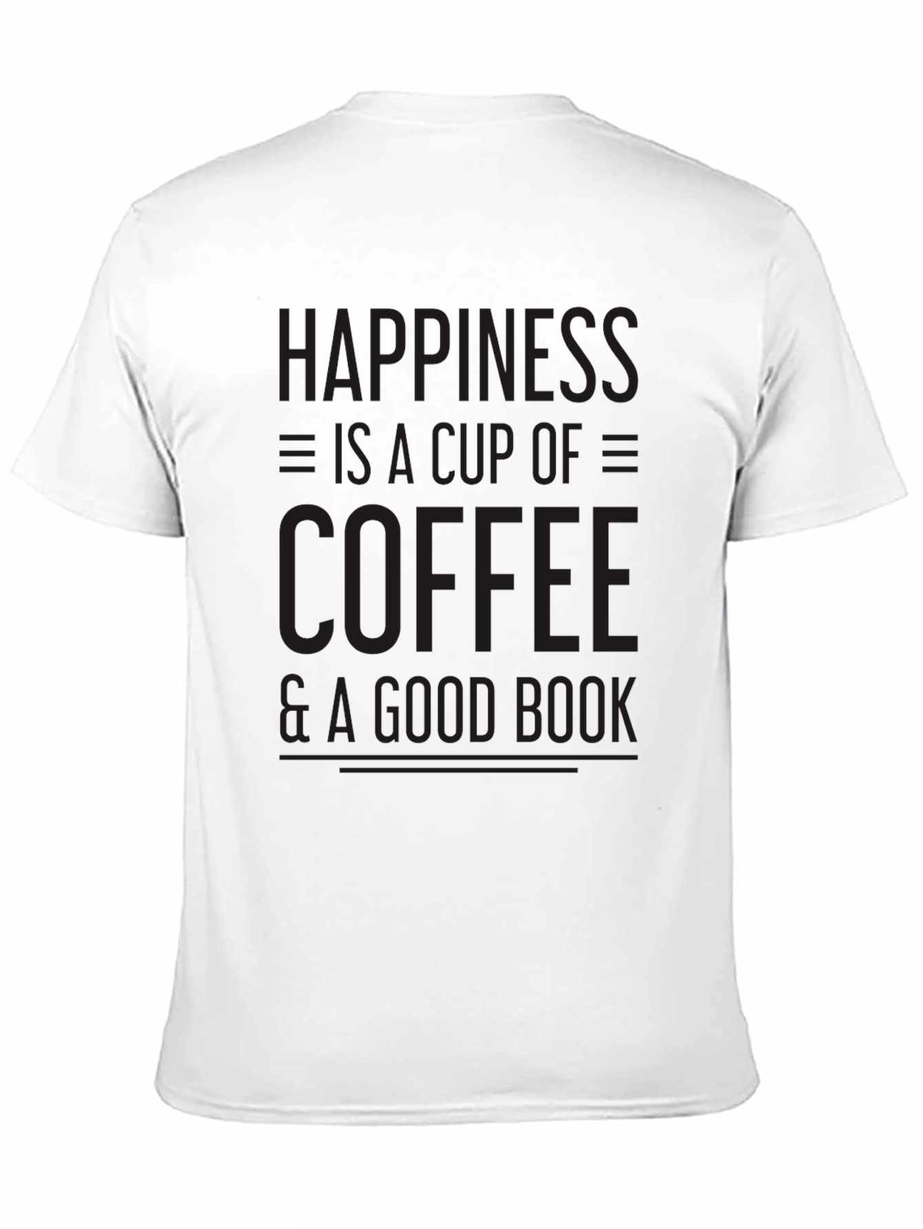 Coffee & Book Happiness Black T-Shirt