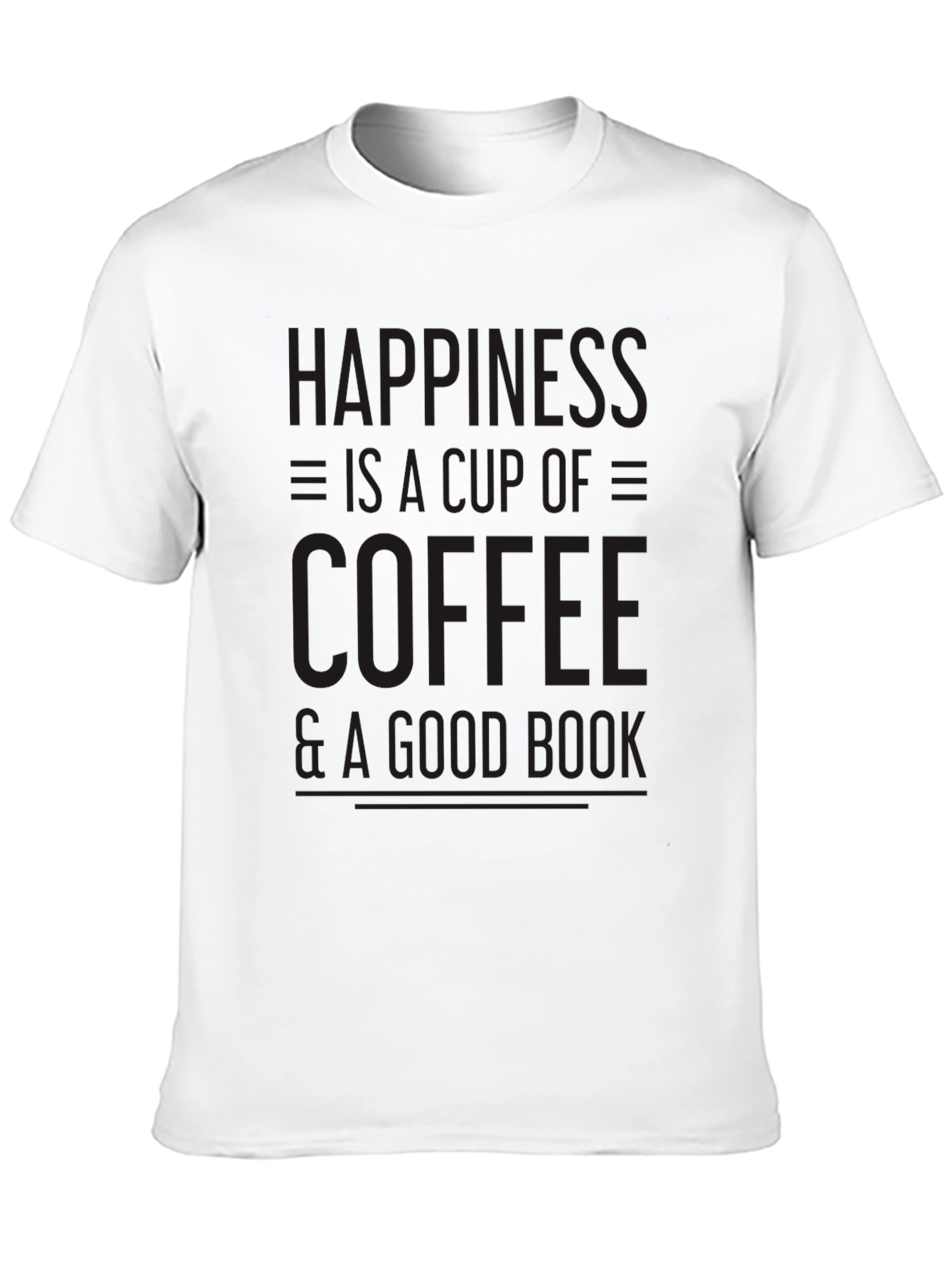 Coffee & Book Happiness Black T-Shirt