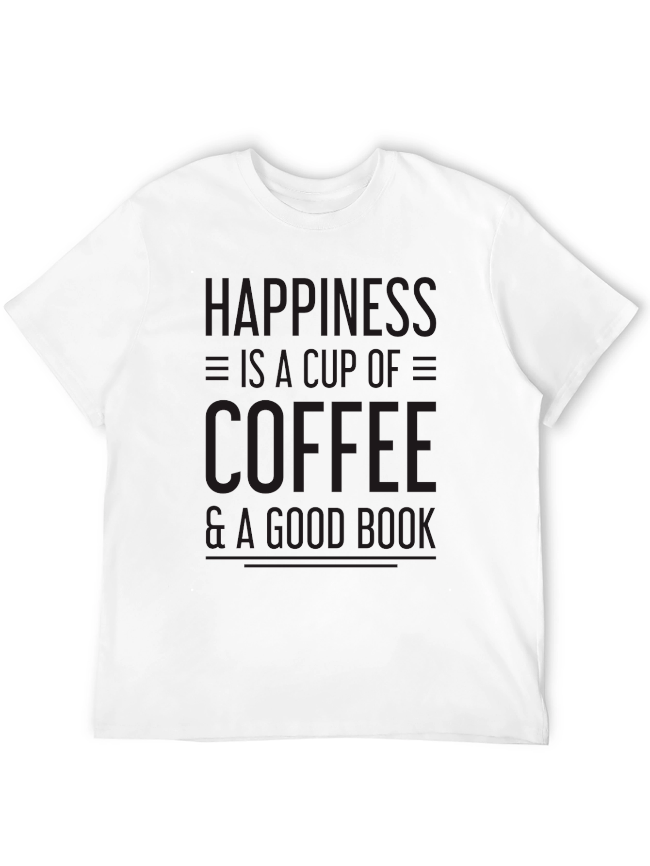 Coffee & Book Happiness Black T-Shirt