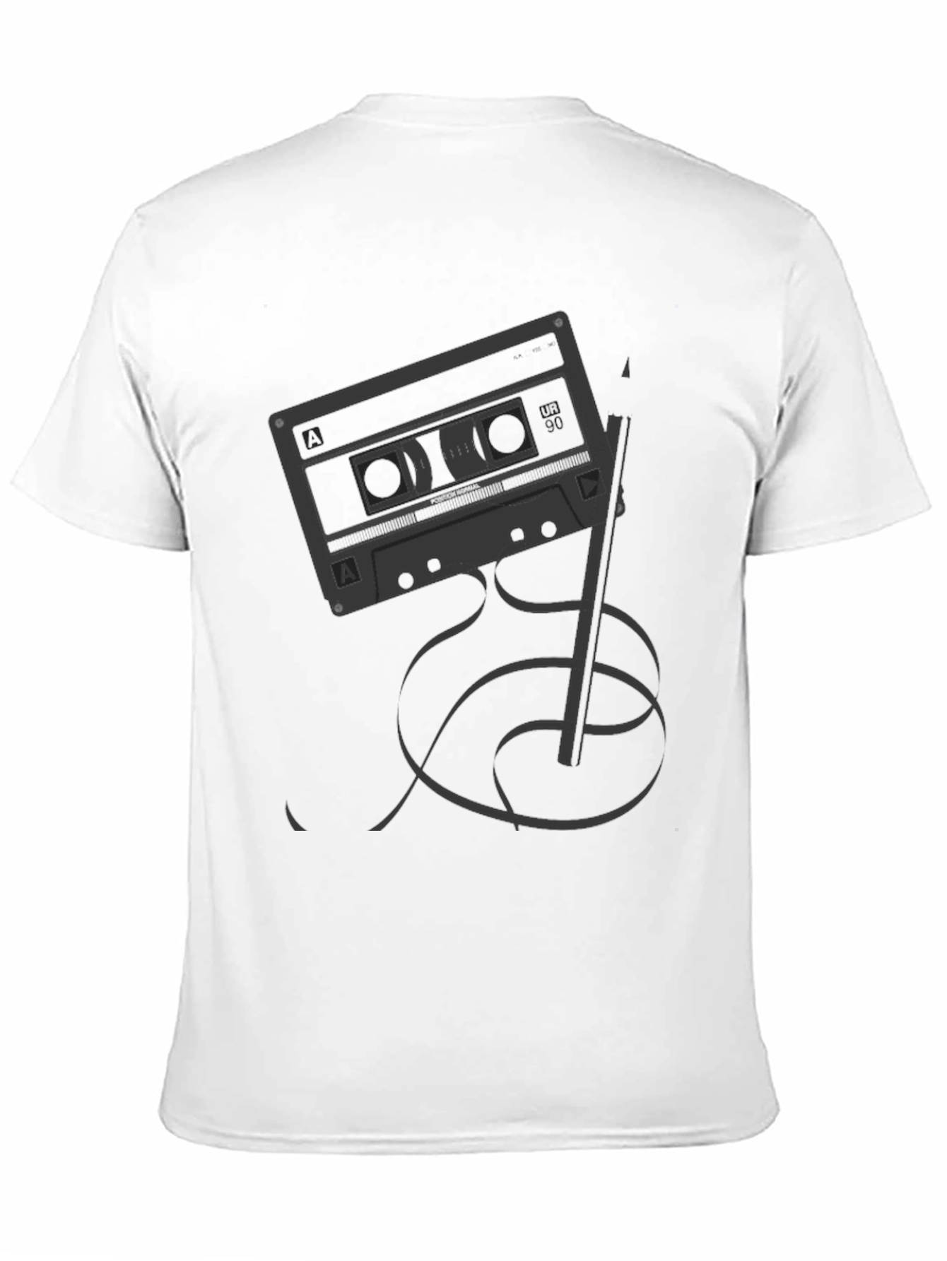 Retro Cassette Tape & Pencil Graphic T-Shirt