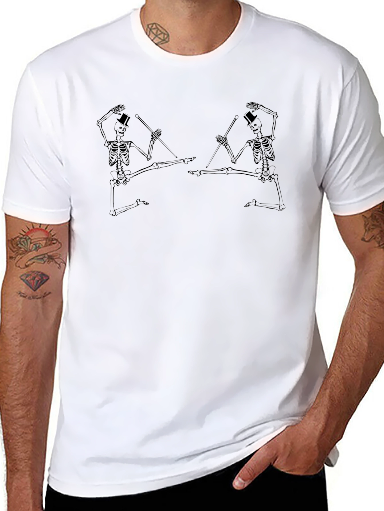 Skeleton Tap Dancers Black T-Shirt