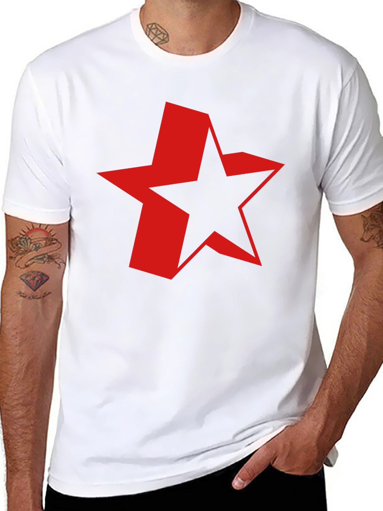 Red Star Graphic Black T-Shirt