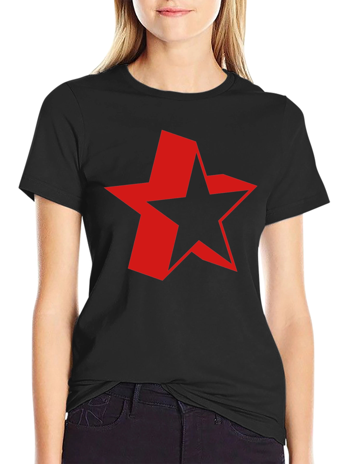 Red Star Graphic Black T-Shirt