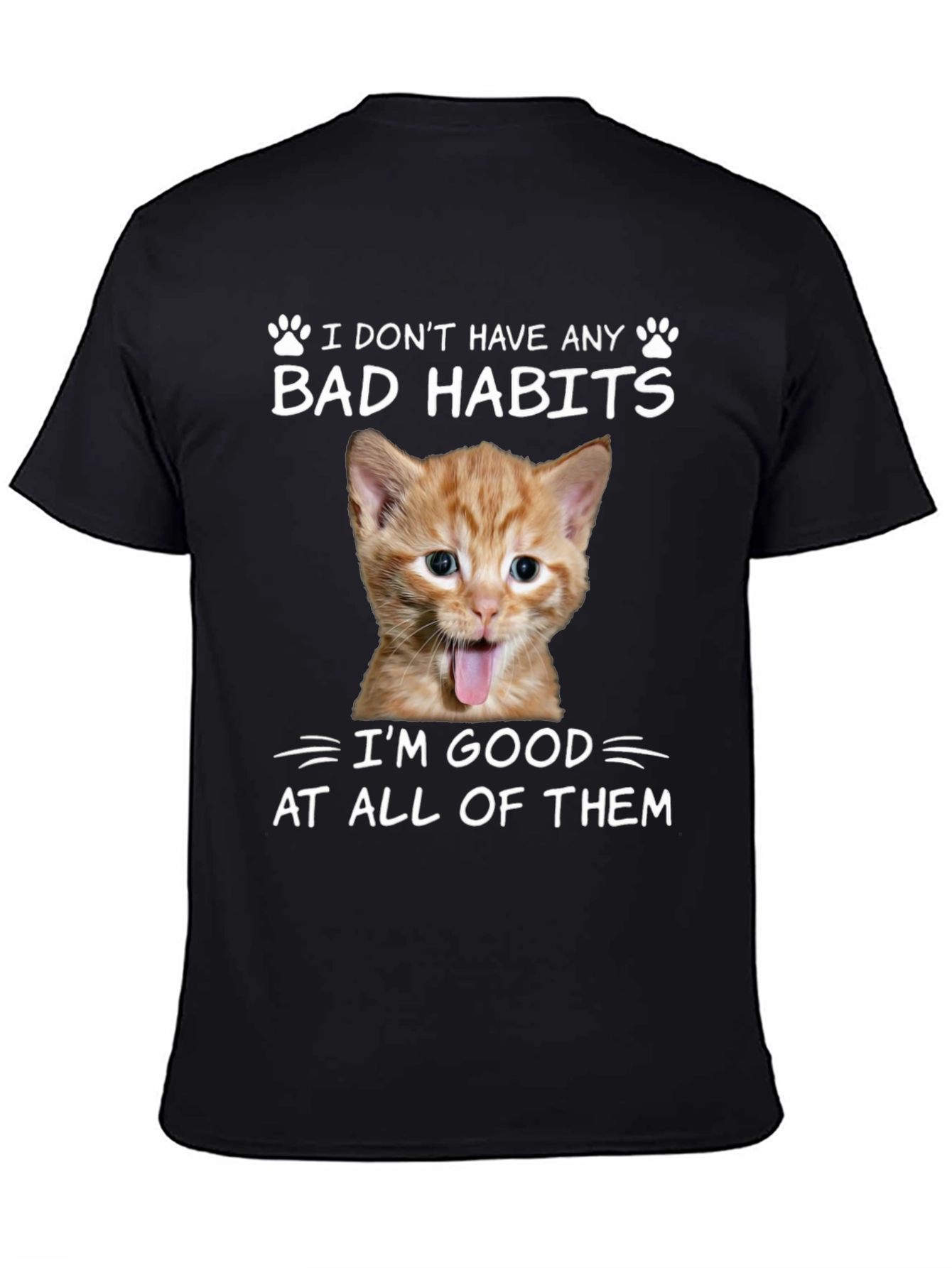 Funny Cat Bad Habits Graphic Tee