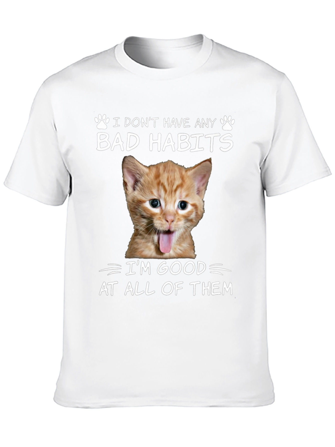 Funny Cat Bad Habits Graphic Tee