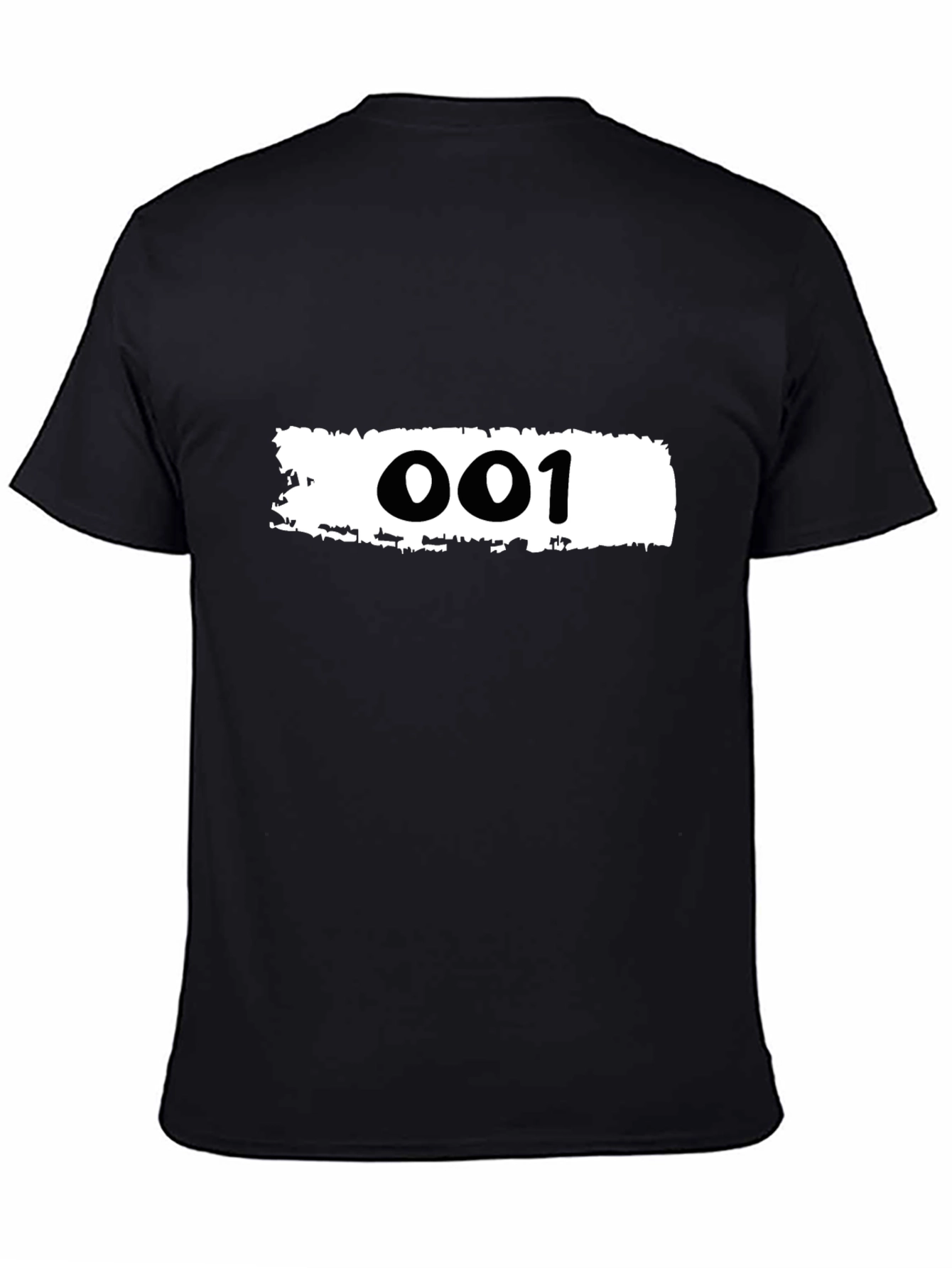Black T-Shirt with 001 Graphic Print