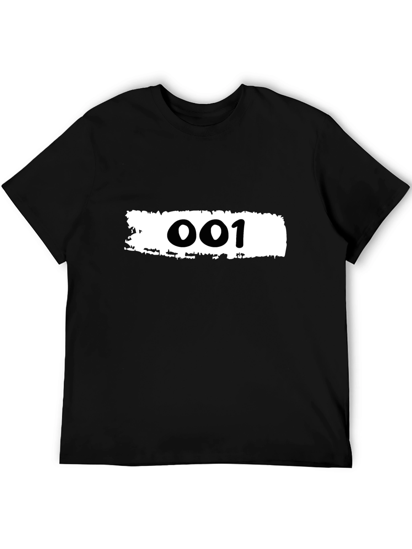 Black T-Shirt with 001 Graphic Print